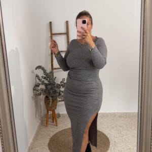 Vestido de punto con frunce