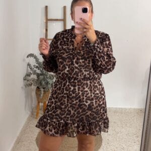 Vestido de gasa animal print
